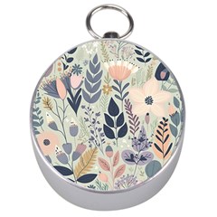 Flower Floral Pastel Silver Compasses by Vaneshop