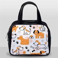 Seamless Pattern Of Cute Dog Puppy Cartoon Funny And Happy Classic Handbag (one Side) by Wav3s