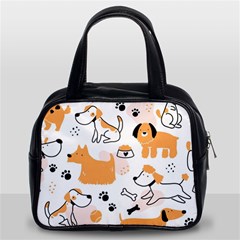 Seamless Pattern Of Cute Dog Puppy Cartoon Funny And Happy Classic Handbag (two Sides) by Wav3s