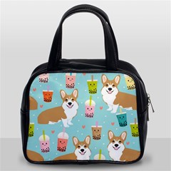 Welsh Corgi Boba Tea Bubble Cute Kawaii Dog Breed Classic Handbag (two Sides) by Wav3s