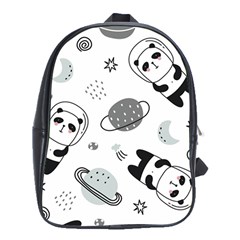 Panda Floating In Space And Star School Bag (xl) by Wav3s