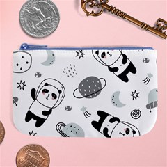 Panda Floating In Space And Star Large Coin Purse by Wav3s