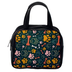 Dog Paw Colorful Fabrics Digitally Classic Handbag (one Side) by Wav3s