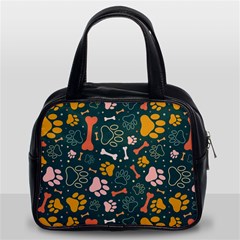 Dog Paw Colorful Fabrics Digitally Classic Handbag (two Sides) by Wav3s