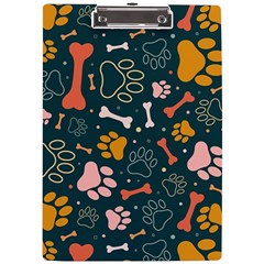 Dog Paw Colorful Fabrics Digitally A4 Acrylic Clipboard by Wav3s