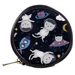 Space Cat Illustration Pattern Astronaut Mini Makeup Bag Back