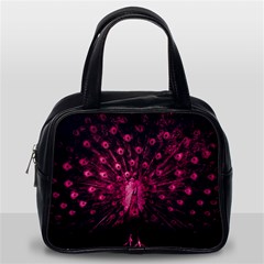 Peacock Pink Black Feather Abstract Classic Handbag (one Side) by Wav3s