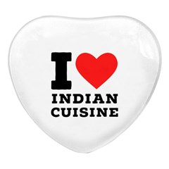 I Love Indian Cuisine Heart Glass Fridge Magnet (4 Pack) by ilovewhateva