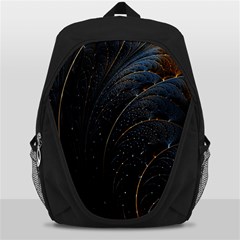 Abstract Dark Shine Structure Fractal Golden Backpack Bag by Vaneshop