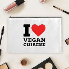 I Love Vegan Cuisine Cosmetic Bag (large) by ilovewhateva