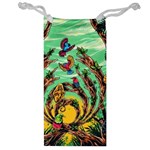 Monkey Tiger Bird Parrot Forest Jungle Style Jewelry Bag Front