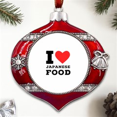 I Love Japanese Food Metal Snowflake And Bell Red Ornament by ilovewhateva