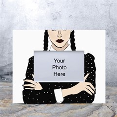 Wednesday Addams White Tabletop Photo Frame 4 x6  by Fundigitalart234