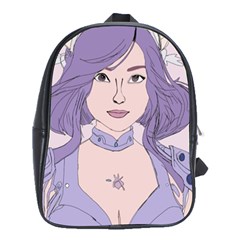 Futuristic Woman School Bag (xl) by Fundigitalart234