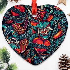 Japanese Graffiti Heart Ornament (two Sides) by Cowasu