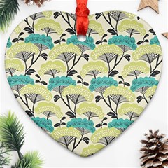 Flora Nature Color Japanese Patterns Heart Ornament (two Sides) by Cowasu