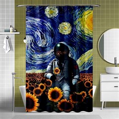 Starry Surreal Psychedelic Astronaut Space Shower Curtain 48  X 72  (small)  by Cowasu