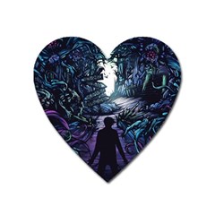 Horror Psychedelic Art Heart Magnet by Cowasu