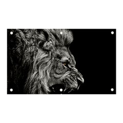 Angry Lion Black And White Banner And Sign 5  X 3  by Cowasu