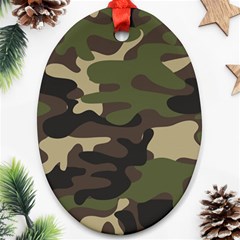 Texture Military Camouflage Repeats Seamless Army Green Hunting Oval Ornament (two Sides) by Cowasu