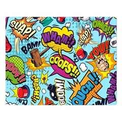 Comic Elements Colorful Seamless Pattern Two Sides Premium Plush Fleece Blanket (large) by Amaryn4rt