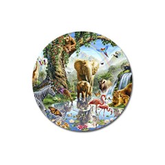 Beautiful Jungle Animals Magnet 3  (round) by Ravend