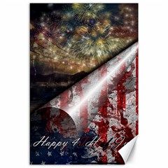 Independence Day Background Abstract Grunge American Flag Canvas 24  X 36  by Ravend