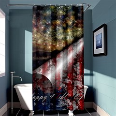 Independence Day Background Abstract Grunge American Flag Shower Curtain 36  X 72  (stall)  by Ravend