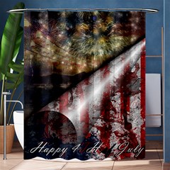 Independence Day Background Abstract Grunge American Flag Shower Curtain 60  X 72  (medium)  by Ravend