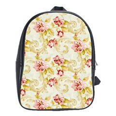 Background Pattern Flower Spring School Bag (large) by Celenk