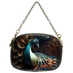 Colorful Peacock Bird Feathers Chain Purse (Two Sides) Back