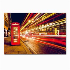 Telephone Box London Night Postcards 5  X 7  (pkg Of 10) by Uceng