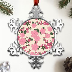 Floral Vintage Flowers Metal Small Snowflake Ornament by Dutashop