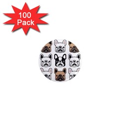 Dog-french-bulldog-seamless-pattern-face-head 1  Mini Magnets (100 Pack)  by uniart180623