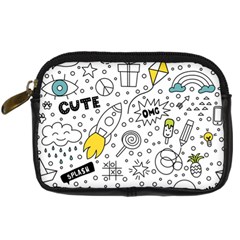 Set-cute-colorful-doodle-hand-drawing Digital Camera Leather Case by uniart180623