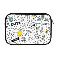 Set-cute-colorful-doodle-hand-drawing Apple Macbook Pro 17  Zipper Case by uniart180623