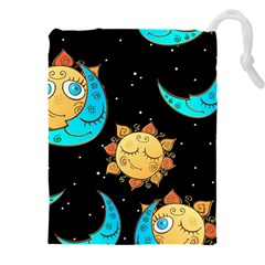 Seamless-pattern-with-sun-moon-children Drawstring Pouch (5xl) by uniart180623