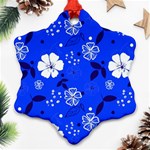 Blooming-seamless-pattern-blue-colors Ornament (Snowflake) Front