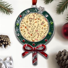 Seamless-pattern-with-different-flowers Metal X mas Lollipop With Crystal Ornament by uniart180623