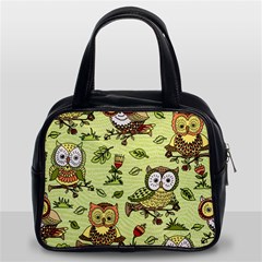 Seamless-pattern-with-flowers-owls Classic Handbag (two Sides) by uniart180623