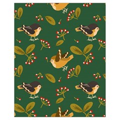 Cute-seamless-pattern-bird-with-berries-leaves Drawstring Bag (small) by uniart180623