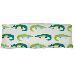 Cute-cartoon-alligator-kids-seamless-pattern-with-green-nahd-drawn-crocodiles Body Pillow Case (dakimakura) by uniart180623