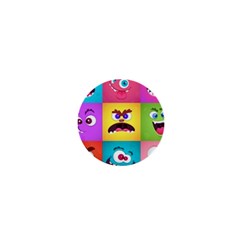 Monsters-emotions-scary-faces-masks-with-mouth-eyes-aliens-monsters-emoticon-set 1  Mini Magnets by uniart180623