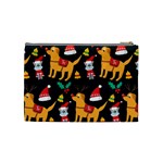 Funny Christmas Pattern Background Cosmetic Bag (Medium) Back