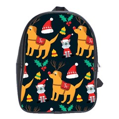 Funny Christmas Pattern Background School Bag (xl) by uniart180623