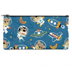 Seamless-pattern-funny-astronaut-outer-space-transportation Pencil Case by uniart180623