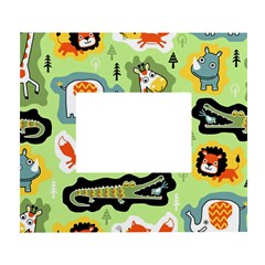 Seamless-pattern-with-wildlife-animals-cartoon White Wall Photo Frame 5  X 7  by uniart180623