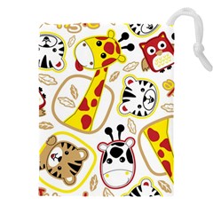 Vector-seamless-pattern-nice-animals-cartoon Drawstring Pouch (4xl) by uniart180623