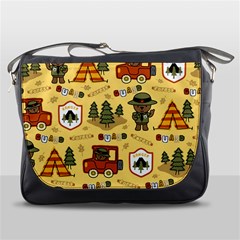 Seamless-pattern-funny-ranger-cartoon Messenger Bag by uniart180623