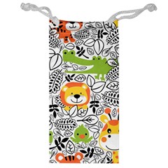 Seamless-pattern-with-wildlife-cartoon Jewelry Bag by uniart180623